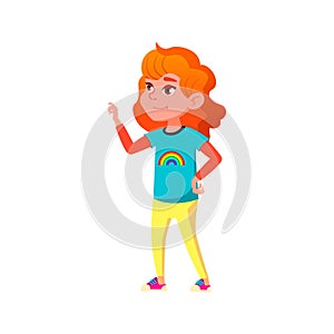 cute girl choosing cosmetics in shop cartoon vector