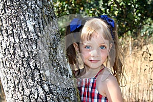 Cute girl in countryside