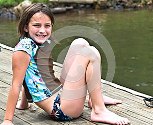 Cute Girl on a Dock