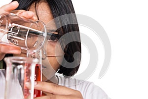 Cute girl doing science experiment