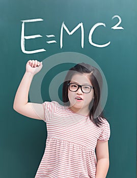 Cute girl with e=mc2