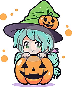 Cute girl in holloween costume