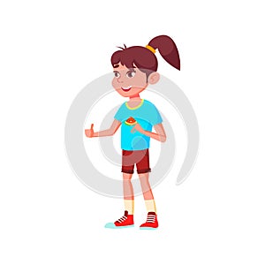 cute girl kid thumb up for little brother in swimming pool cartoon vector