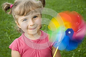 Cute girl with little windmill