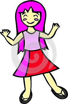 cute girl with pink collor