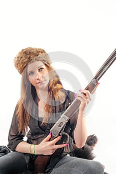 Girl with a Lever Action