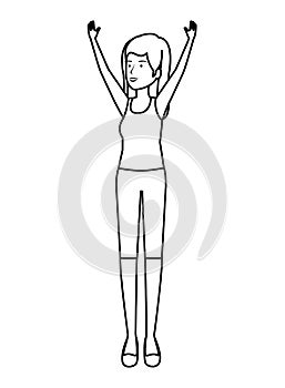 cute girl practicing exercice