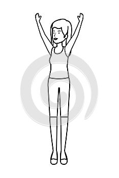 cute girl practicing exercice