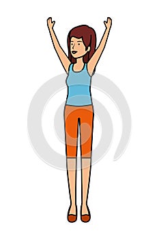 cute girl practicing exercice