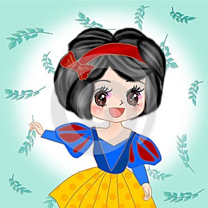 Cute girl princess snow white