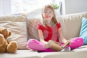 Cute Girl Reading Book