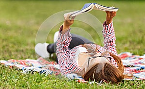 Cute Girl Reading Book