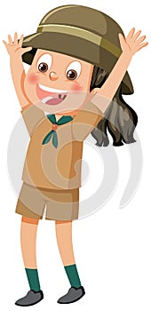 Cute girl scout cartoon character