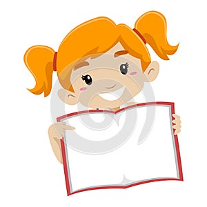 Cute Girl showing an empty page book