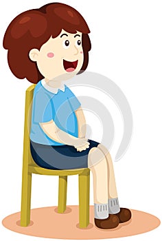 Cute girl sitting on the chair