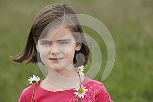 Cute Girl Wearing Garland