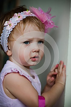 Cute girl wearing head band