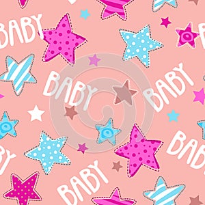 Cute girlish seamless pattern