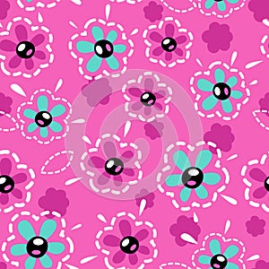 Cute girlish seamless pattern