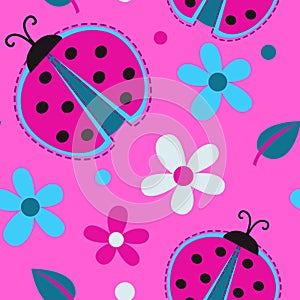 Cute girlish seamless pattern