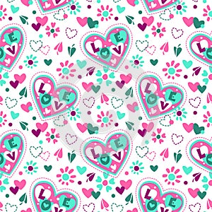 Cute girlish seamless pattern