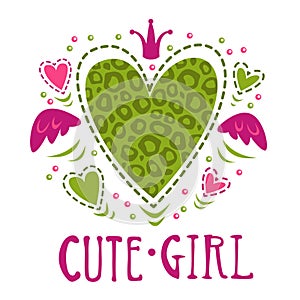 Cute girlish vector illustration