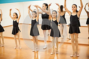 Cute girls enjoying their dance class