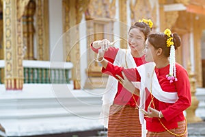 Cute girls in Thai tradition costume