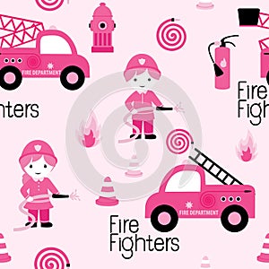 Cute girly firefighters