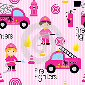 Cute girly firefighters