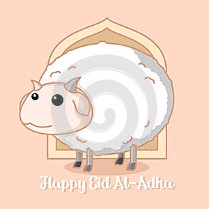 cute goat mascot to welcome ied al adha