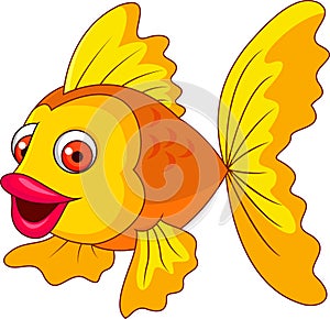 Cute golden fish cartoon