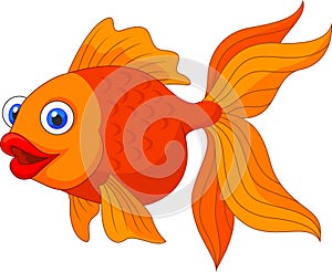 Cute golden fish cartoon