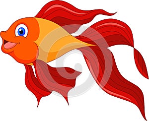 Cute golden fish cartoon