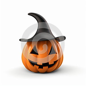 Cute Good Friday Jackolantern 3d Render With Witch Hat