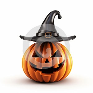 Cute Good Friday Jackolantern 3d Render With Witch Hat