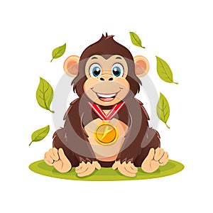 Cute Gorilla with Medal