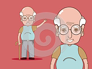 Cute grandfather cartoon