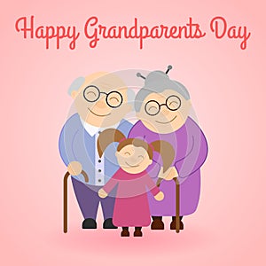 Cute grandparents with granddaughter