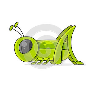 Cute Grasshopper Cartoon Illustrations Suitable For Greeting Card, Poster Or T-shirt Printing