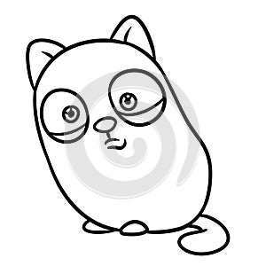 Cute gray kitten parody caricature animal character coloring page