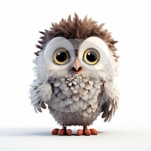 Cute Gray Owl: A Vray Tracing Inspired Emotive Storytelling