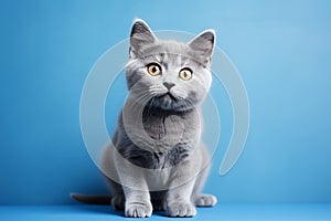 cute greay kitten, AI generated photo