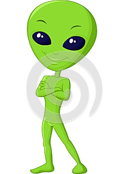 Cute green alien cartoon