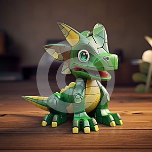 Cute Green Dilophosaurus Puzzle Toy For Little Children