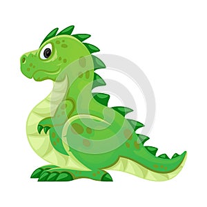 Cute green dinosaur