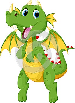 Cute green dragon cartoon