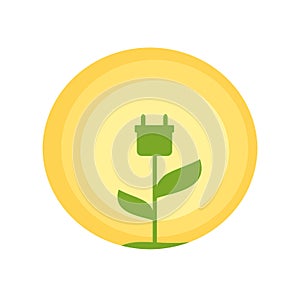 Cute green energy logo illustration