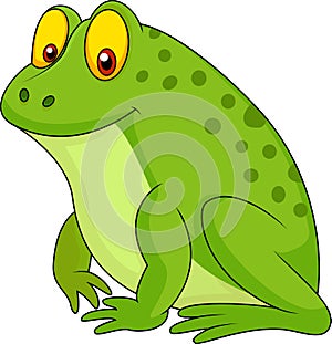 Cute green frog cartoon