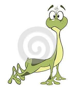 Cute Green Frog Cartoon Character